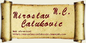 Miroslav Čaluković vizit kartica